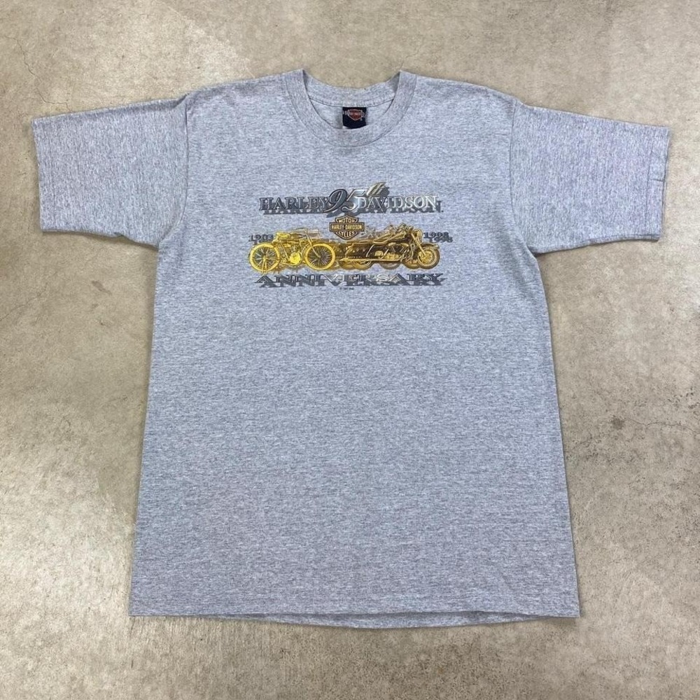 Vintage 90s Harley Davidson Shirt Size Large Gray Daytona Beach Florida 95 Year
